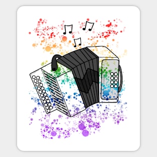 Accordion Rainbow Colours Accordionist Folk Musician Sticker